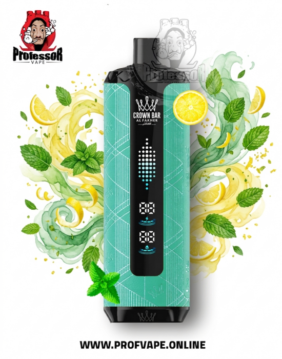 Al Fakher Crown Bar Megamax ليمون نعناع سحبة الفاخر كراون بار ميجا ماكس ليمون نعناع 40000 سحبة