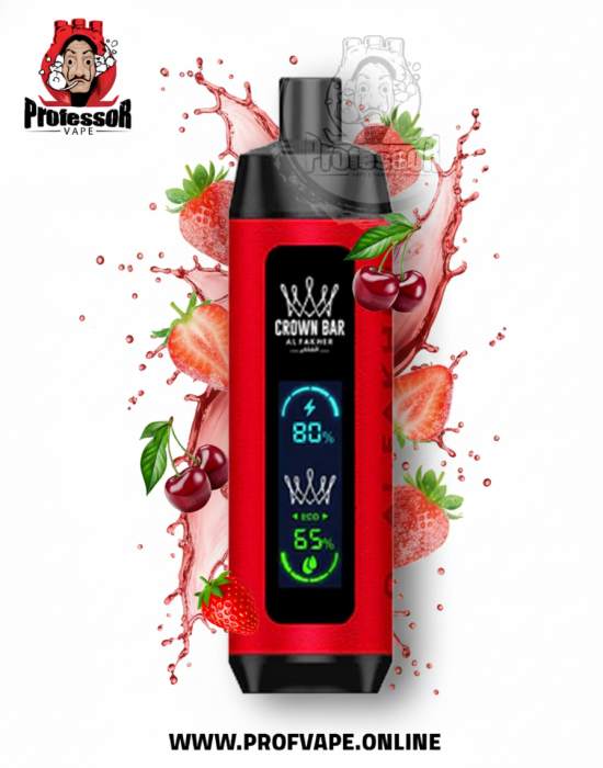 سحبة الفاخر دوال مود كرز فراولة 8000 سحبة الفاخر كراون بار دوال مود 8000 كرز فراولة 6 نيكوتين مع شاشة عرض وسطية كبيرة
