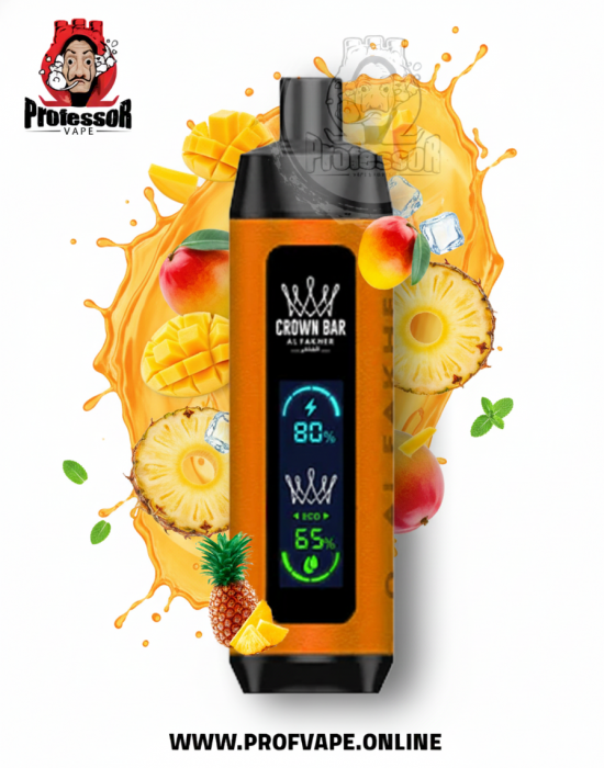 سحبة الفاخر دوال مود مانجو أناناس 8000 سحبة الفاخر كراون بار دوال مود 8000 مانجو أناناس 6 نيكوتين مع شاشة عرض وسطية كبيرة
