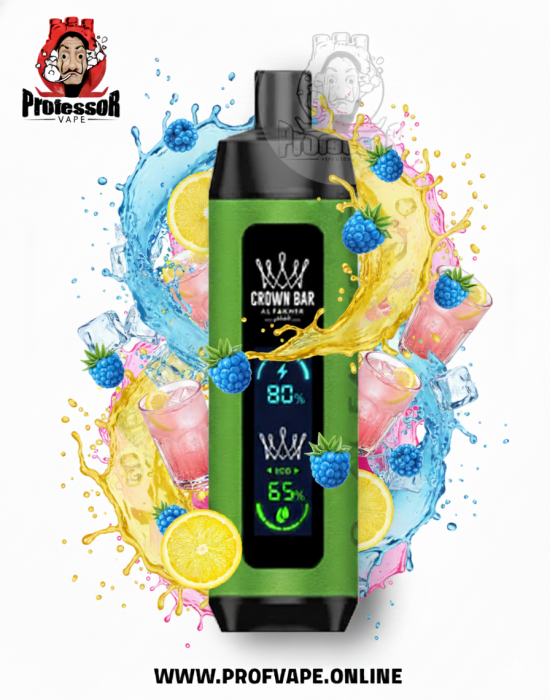 سحبة الفاخر دوال مود بلو راز ليمونادا 8000 سحبة الفاخر كراون بار دوال مود 8000 بلو راز ليمونادا 6 نيكوتين مع شاشة عرض وسطية كبيرة