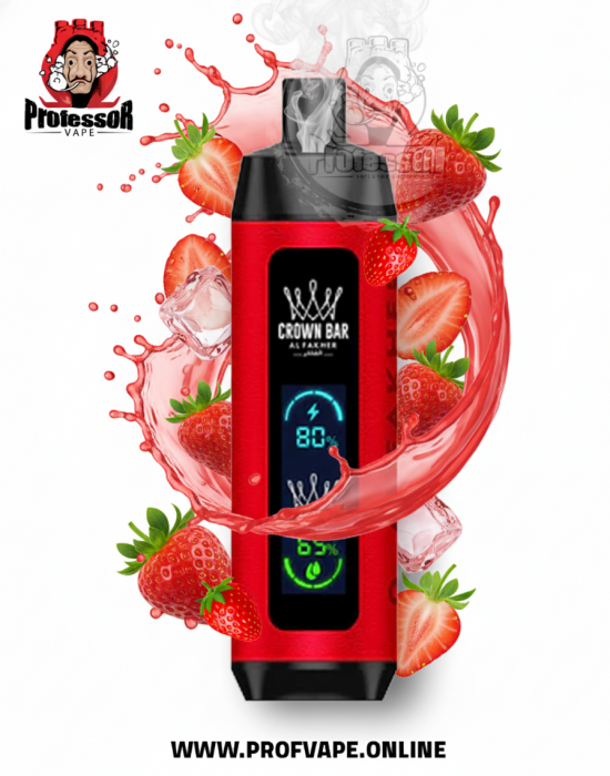 Al Fakher Crown Bar Dual Mode Strawberry Punch 8000 Puffs Al Fakher Crown Bar Dual Mode 8000 Strawberry Punch 6mg with Large Center Display Screen