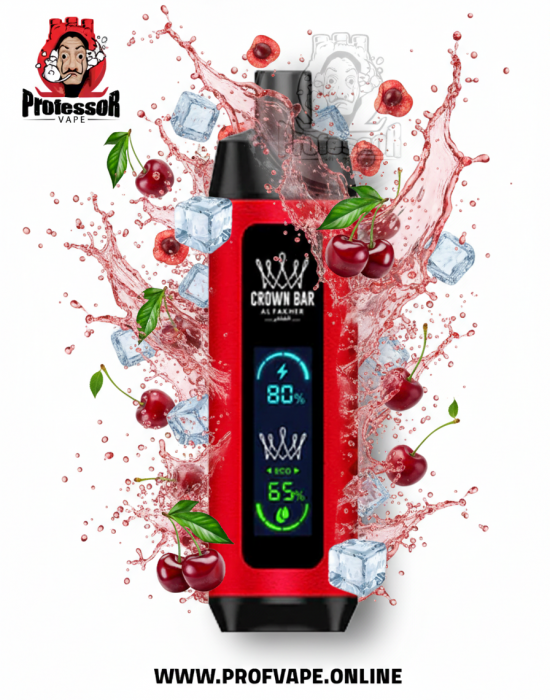 سحبة الفاخر كراون بار دوال مود 8000 كرز آيس 6 نيكوتين مع شاشة عرض وسطية كبيرة
