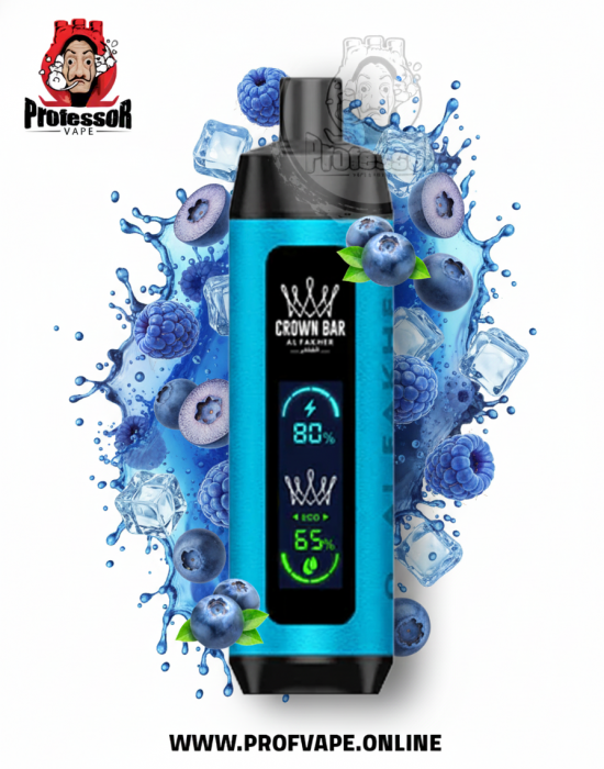 Al Fakher Crown Bar Dual Mode Berry Blue 8000 Puffs Al Fakher Crown Bar Dual Mode 8000 Puffs Berry Blue with Central Display