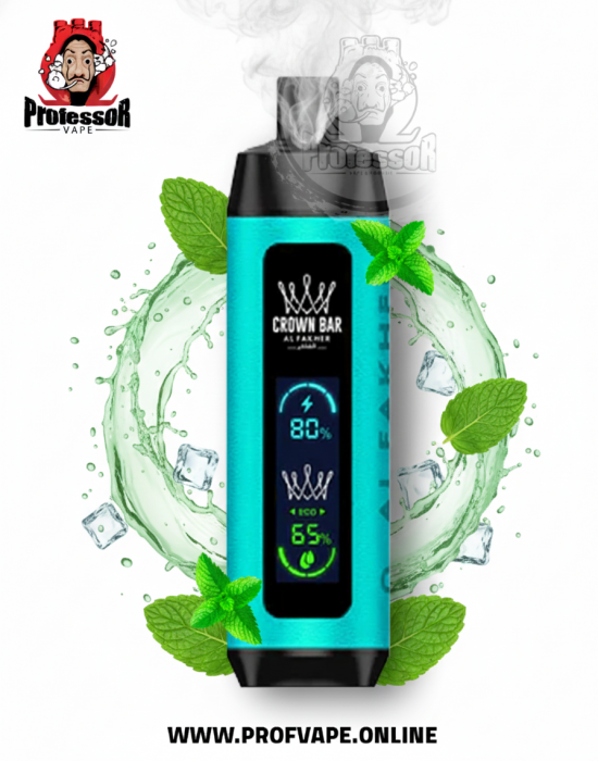 Al Fakher Crown Bar Dual Mode Mint 8000 Puffs Al Fakher Crown Bar Dual Mode 8000 Mint 6mg with Large Center Display Screen