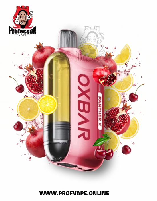 سحبة أوكس بار 50000 ليمون رمان كرز 50mg مع شاشة عرض جانبية