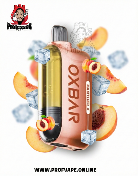OXBAR 50000 Puffs Peach Ice 50mg OXBAR X Dr. Vapes 50000 Peach Ice with Side Display and Liquid Flavor System