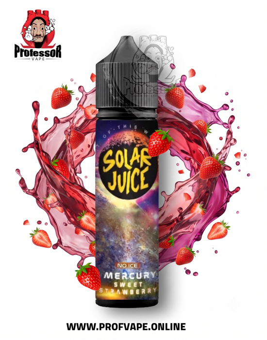 ميركري سويت ستروبيري من Solar Juice نكهة سولار جوس ميركري سويت ستروبيري 60مل 3 نيكوتين فري بيز