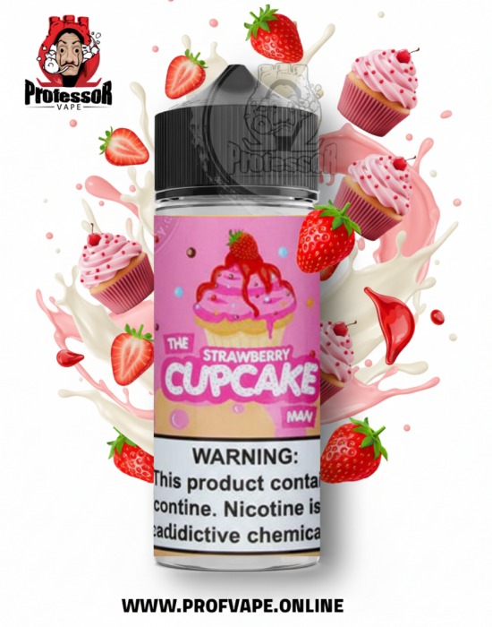 The Cupcake Man Strawberry 100ml نكهة كب كيك فراولة 100 مل فري بيز