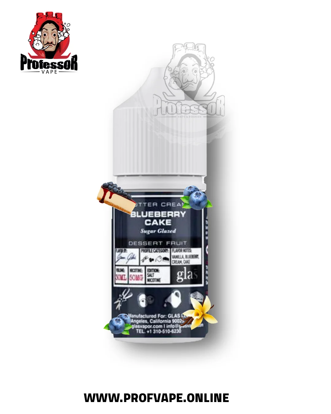 Glas blueberry cake 30ml - saltnic juice - vape - in saudi arabia