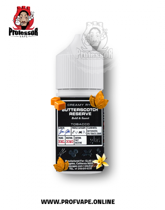 Enjoy the Delicious tobacco - butterscotch - vanilla in Glas butterscotch reserve E-Liquid - saltnic juice - glas saltnic Enjoy the Delicious tobacco - butterscotch - vanilla in Glas butterscotch reserve E-Liquid - saltnic juice - glas saltnic