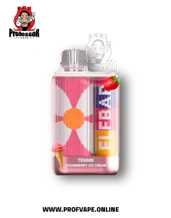 Elf bar Disposable (6000 puffs) strawberry ice cream - in saudi arabia