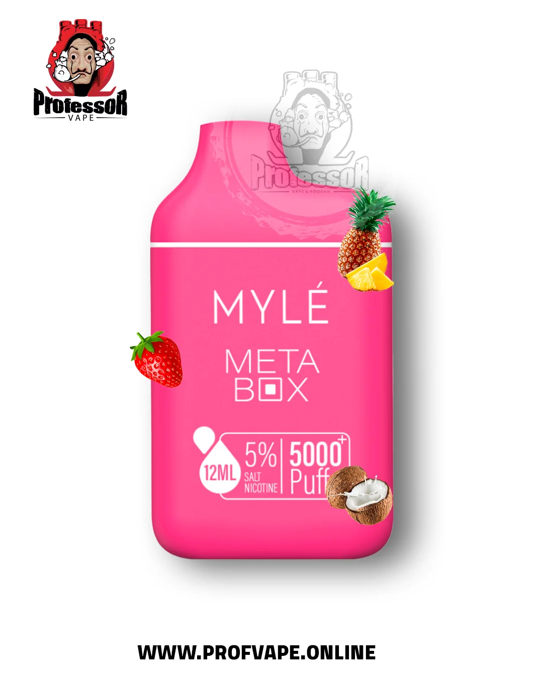 Myle meta box Disposable (5000 puffs) pineapple coconut strawberry