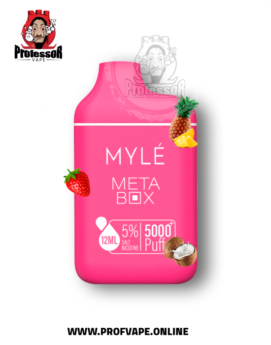 Myle meta box Disposable (5000 puffs) pineapple coconut strawberry