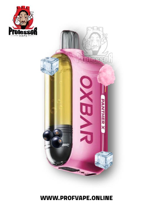 OXBAR X Dr. Vapes 50000 Pink Panther Ice Blackcurrant Cotton Candy with Side Display and Liquid Flavor System
