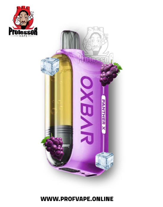OXBAR X Dr. Vapes 50000 Purple Panther Ice Grape with Side Display and Liquid Flavor System