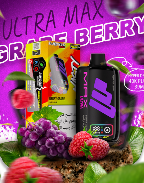 Nasty Max Ultra Grape Berry 40000 Puffs Nasty Max Ultra 40000 Puffs Grape Berry with Front Display Screen