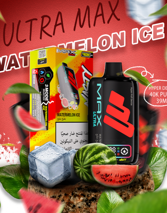 Nasty Max Ultra Watermelon Ice 40000 Puffs Nasty Max Ultra 40000 Puffs Watermelon Ice with Front Display Screen