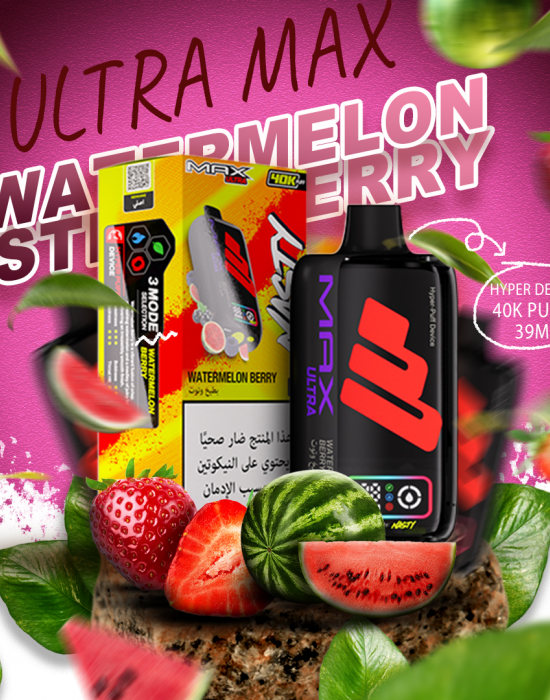 Nasty Max Ultra Watermelon Strawberry 40000 Puffs Nasty Max Ultra 40000 Puffs Watermelon Strawberry with Front Display Screen