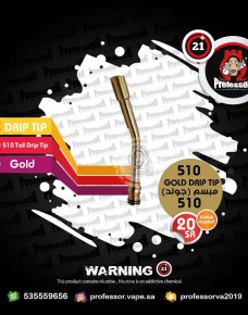 Gold-Painted Aluminium Long Drip Tip 510 Gold-Painted Aluminium Long Drip Tip 510