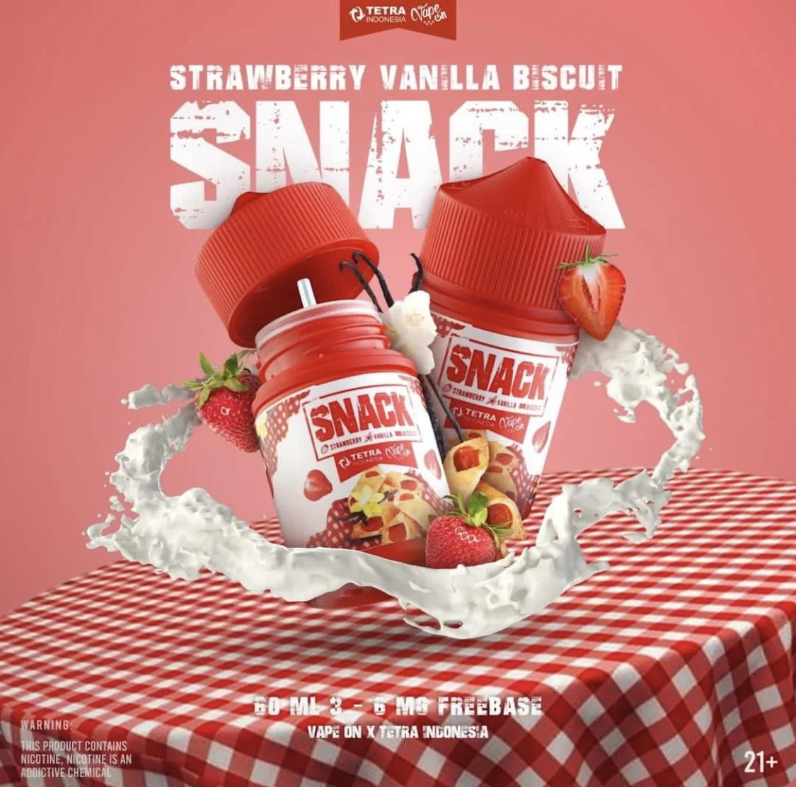 Snack - Strawberry Vanilla Biscuit 60ml 3mg - in saudi arabia